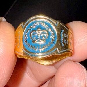 Royal Blue and Gold Women's Ring - Size 8